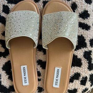 Steve Madden Women's Sparkling Rhinestone Sandals - Silver